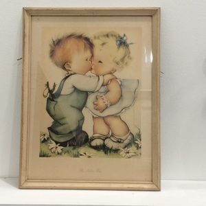 Vintage 1950’s framed print, “The Stolen Kiss”